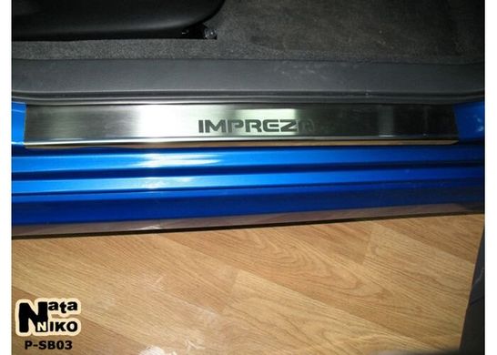 Накладки на пороги Subaru Impreza III с 2007г, 4 шт.