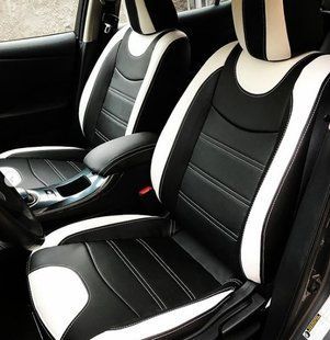Авточехлы из экокожи Nissan Leaf '2010&ndash;17г., "Tuning Cobra", цветные вставки