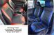 Авточохли з екошкіри Nissan Leaf '2010&ndash;17р., "Tuning Cobra", кольорові вставки