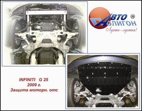 Защита картера двигателя Полигон-Авто INFINITY G25 2.5л АКПП с 2009г. (кат. A)