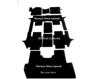 Ворсовые коврики Mercedes V-Class (W447) (6 мест) с 2014г. черные (STANDART)