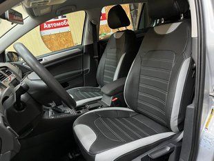 Авточохли з екошкіри Volkswagen e-Golf 7 з 2012р. (кольорові вставки), "Tuning Cobra"