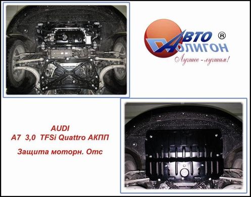 Защита картера двигателя Полигон-Авто AUDI A7 3,0 TFSi Quattro АКПП (кат. St)