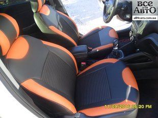Авточохли з екошкіри Kia Rio 2011-2016р., "Tuning Cobra"