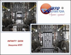 Защита коробки Полигон-Авто INFINITY QX56 / QX80 с 2007г. (кат. +)